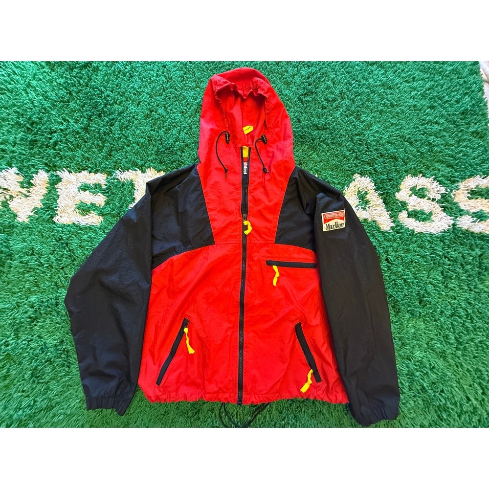 Vintage‎ 90s Marlboro Adventure Team Windbreaker Mens L Red Excellent VY2K